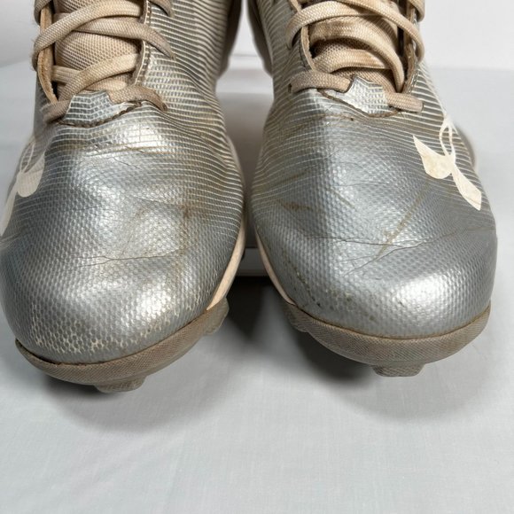 Under Armour Mens 8.5 Leadoff Mid RM 1297315-100 Baseball‎ Cleats White Silver - Picture 11 of 14